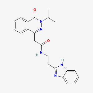 molecular formula C22H23N5O2 B11142343 N-[2-(1H-1,3-benzimidazol-2-yl)ethyl]-2-(3-isopropyl-4-oxo-3,4-dihydro-1-phthalazinyl)acetamide 