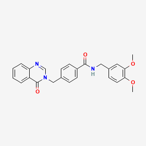 molecular formula C25H23N3O4 B11142347 N-(3,4-dimethoxybenzyl)-4-[(4-oxoquinazolin-3(4H)-yl)methyl]benzamide 