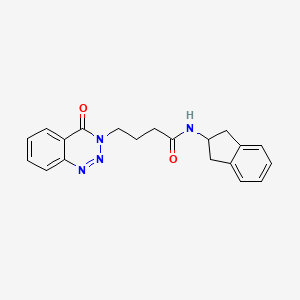 molecular formula C20H20N4O2 B11142360 N-(2,3-dihydro-1H-inden-2-yl)-4-(4-oxo-1,2,3-benzotriazin-3(4H)-yl)butanamide 