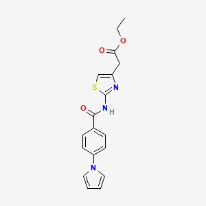 ethyl (2-{[4-(1H-pyrrol-1-yl)benzoyl]amino}-1,3-thiazol-4-yl)acetate