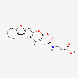 molecular formula C21H21NO6 B11142384 N-[(4-methyl-2-oxo-6,7,8,9-tetrahydro-2H-[1]benzofuro[3,2-g]chromen-3-yl)acetyl]-beta-alanine 