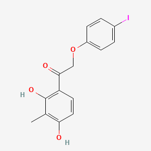 molecular formula C15H13IO4 B11142398 1-(2,4-Dihydroxy-3-methylphenyl)-2-(4-iodophenoxy)ethan-1-one 