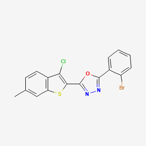 2-(2-Bromophenyl)-5-(3-chloro-6-methyl-1-benzothiophen-2-yl)-1,3,4-oxadiazole