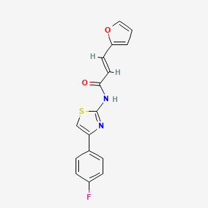 molecular formula C16H11FN2O2S B11142409 (2E)-N-[4-(4-fluorophenyl)-1,3-thiazol-2-yl]-3-(furan-2-yl)prop-2-enamide 