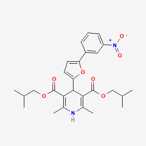 molecular formula C27H32N2O7 B11142418 Bis(2-methylpropyl) 2,6-dimethyl-4-[5-(3-nitrophenyl)furan-2-yl]-1,4-dihydropyridine-3,5-dicarboxylate 