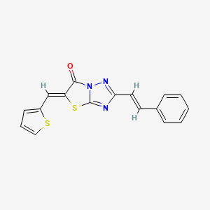 (5Z)-2-[(E)-2-phenylethenyl]-5-(thiophen-2-ylmethylidene)[1,3]thiazolo[3,2-b][1,2,4]triazol-6(5H)-one