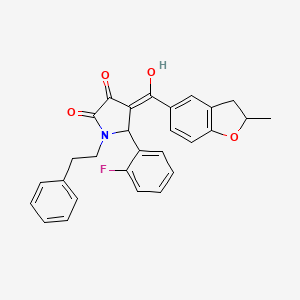 5-(2-fluorophenyl)-3-hydroxy-4-[(2-methyl-2,3-dihydro-1-benzofuran-5-yl)carbonyl]-1-(2-phenylethyl)-1,5-dihydro-2H-pyrrol-2-one