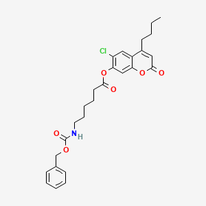 molecular formula C27H30ClNO6 B11142458 4-butyl-6-chloro-2-oxo-2H-chromen-7-yl 6-{[(benzyloxy)carbonyl]amino}hexanoate 