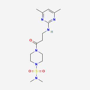 4-{3-[(4,6-dimethyl-2-pyrimidinyl)amino]propanoyl}-N,N-dimethyltetrahydro-1(2H)-pyrazinesulfonamide