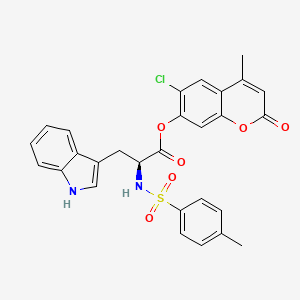 6-chloro-4-methyl-2-oxo-2H-chromen-7-yl N-[(4-methylphenyl)sulfonyl]-L-tryptophanate