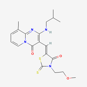 3-{(Z)-[3-(2-methoxyethyl)-4-oxo-2-thioxo-1,3-thiazolidin-5-ylidene]methyl}-9-methyl-2-[(2-methylpropyl)amino]-4H-pyrido[1,2-a]pyrimidin-4-one