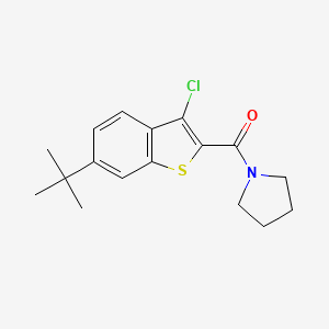 molecular formula C17H20ClNOS B11142519 1-(6-Tert-butyl-3-chloro-1-benzothiophene-2-carbonyl)pyrrolidine 