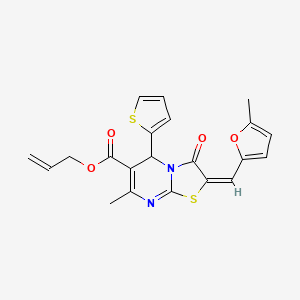 allyl (2E)-7-methyl-2-[(5-methyl-2-furyl)methylene]-3-oxo-5-(2-thienyl)-2,3-dihydro-5H-[1,3]thiazolo[3,2-a]pyrimidine-6-carboxylate