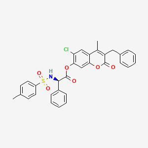 molecular formula C32H26ClNO6S B11142616 3-benzyl-6-chloro-4-methyl-2-oxo-2H-chromen-7-yl (2R)-{[(4-methylphenyl)sulfonyl]amino}(phenyl)ethanoate 