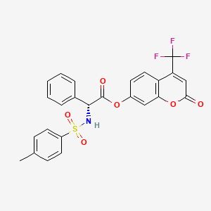 2-oxo-4-(trifluoromethyl)-2H-chromen-7-yl (2R)-{[(4-methylphenyl)sulfonyl]amino}(phenyl)ethanoate