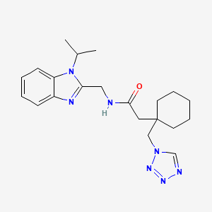 N-[(1-isopropyl-1H-1,3-benzimidazol-2-yl)methyl]-2-[1-(1H-1,2,3,4-tetraazol-1-ylmethyl)cyclohexyl]acetamide