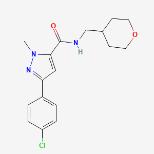 3-(4-chlorophenyl)-1-methyl-N-(tetrahydro-2H-pyran-4-ylmethyl)-1H-pyrazole-5-carboxamide