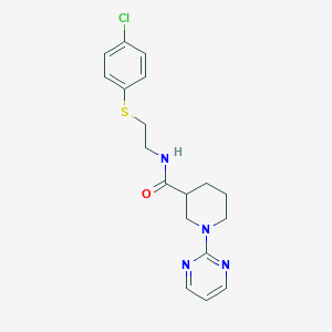 N-{2-[(4-chlorophenyl)sulfanyl]ethyl}-1-(2-pyrimidinyl)-3-piperidinecarboxamide