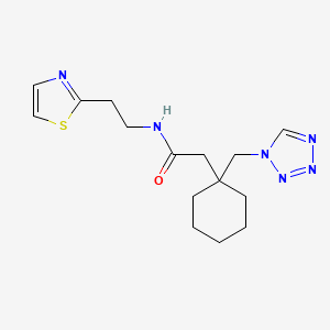 2-[1-(1H-1,2,3,4-tetraazol-1-ylmethyl)cyclohexyl]-N-[2-(1,3-thiazol-2-yl)ethyl]acetamide