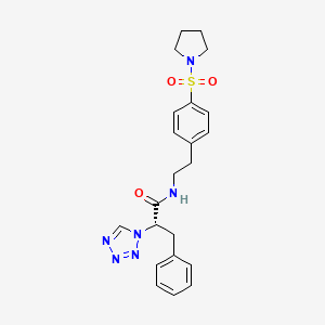 molecular formula C22H26N6O3S B11142678 (2S)-3-phenyl-N-{2-[4-(pyrrolidin-1-ylsulfonyl)phenyl]ethyl}-2-(1H-tetrazol-1-yl)propanamide 