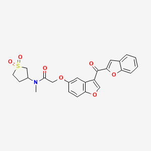 molecular formula C24H21NO7S B11142682 2-{[3-(1-benzofuran-2-ylcarbonyl)-1-benzofuran-5-yl]oxy}-N-(1,1-dioxidotetrahydrothiophen-3-yl)-N-methylacetamide 