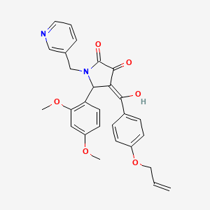 molecular formula C28H26N2O6 B11142685 5-(2,4-dimethoxyphenyl)-3-hydroxy-4-{[4-(prop-2-en-1-yloxy)phenyl]carbonyl}-1-(pyridin-3-ylmethyl)-1,5-dihydro-2H-pyrrol-2-one 