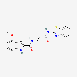 N~2~-[3-(1,3-benzothiazol-2-ylamino)-3-oxopropyl]-4-methoxy-1H-indole-2-carboxamide