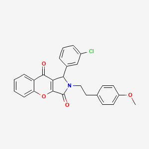 molecular formula C26H20ClNO4 B11142715 1-(3-Chlorophenyl)-2-[2-(4-methoxyphenyl)ethyl]-1,2-dihydrochromeno[2,3-c]pyrrole-3,9-dione 