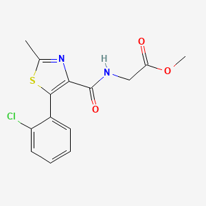 molecular formula C14H13ClN2O3S B11142721 Methyl 2-({[5-(2-chlorophenyl)-2-methyl-1,3-thiazol-4-yl]carbonyl}amino)acetate 