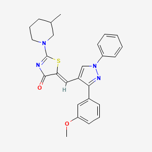 5-{(Z)-1-[3-(3-methoxyphenyl)-1-phenyl-1H-pyrazol-4-yl]methylidene}-2-(3-methylpiperidino)-1,3-thiazol-4-one