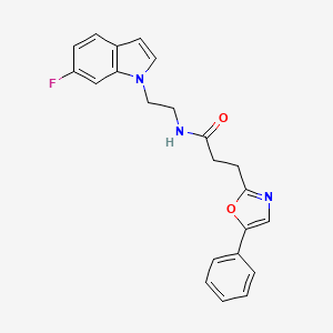 N-[2-(6-fluoro-1H-indol-1-yl)ethyl]-3-(5-phenyl-1,3-oxazol-2-yl)propanamide