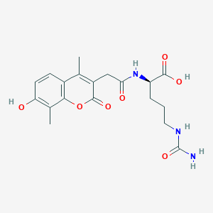 (R)-2-(2-(7-hydroxy-4,8-dimethyl-2-oxo-2H-chromen-3-yl)acetamido)-5-ureidopentanoic acid