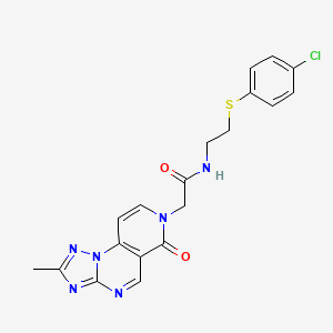 N-{2-[(4-chlorophenyl)sulfanyl]ethyl}-2-(2-methyl-6-oxopyrido[3,4-e][1,2,4]triazolo[1,5-a]pyrimidin-7(6H)-yl)acetamide