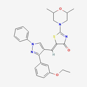 2-(2,6-dimethylmorpholino)-5-{(Z)-1-[3-(3-ethoxyphenyl)-1-phenyl-1H-pyrazol-4-yl]methylidene}-1,3-thiazol-4-one