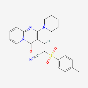 molecular formula C23H22N4O3S B11142888 (E)-3-(4-Oxo-2-piperidin-1-yl-4H-pyrido[1,2-a]pyrimidin-3-yl)-2-(toluene-4-sulfonyl)-acrylonitrile 