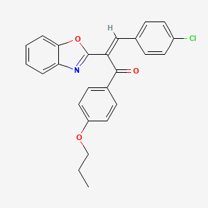 molecular formula C25H20ClNO3 B11142913 (2Z)-2-(1,3-benzoxazol-2-yl)-3-(4-chlorophenyl)-1-(4-propoxyphenyl)prop-2-en-1-one 