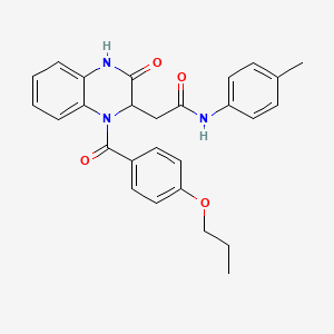 N-(4-methylphenyl)-2-{3-oxo-1-[(4-propoxyphenyl)carbonyl]-1,2,3,4-tetrahydroquinoxalin-2-yl}acetamide