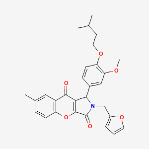 2-(Furan-2-ylmethyl)-1-[3-methoxy-4-(3-methylbutoxy)phenyl]-7-methyl-1,2-dihydrochromeno[2,3-c]pyrrole-3,9-dione