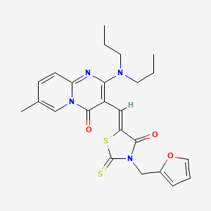 2-(dipropylamino)-3-{(Z)-[3-(furan-2-ylmethyl)-4-oxo-2-thioxo-1,3-thiazolidin-5-ylidene]methyl}-7-methyl-4H-pyrido[1,2-a]pyrimidin-4-one