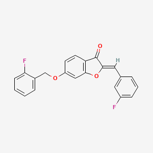 molecular formula C22H14F2O3 B11142960 6-[(2-Fluorophenyl)methoxy]-2-[(3-fluorophenyl)methylene]benzo[b]furan-3-one 