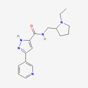 N-[(1-ethylpyrrolidin-2-yl)methyl]-5-(pyridin-3-yl)-1H-pyrazole-3-carboxamide