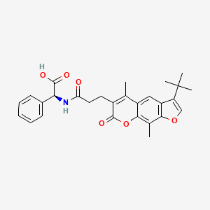 molecular formula C28H29NO6 B11142984 (2S)-{[3-(3-tert-butyl-5,9-dimethyl-7-oxo-7H-furo[3,2-g]chromen-6-yl)propanoyl]amino}(phenyl)ethanoic acid 