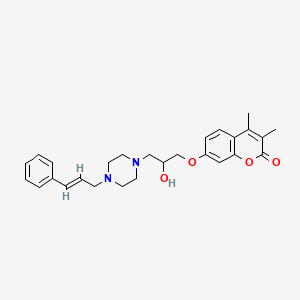 7-(2-hydroxy-3-{4-[(2E)-3-phenylprop-2-en-1-yl]piperazin-1-yl}propoxy)-3,4-dimethyl-2H-chromen-2-one