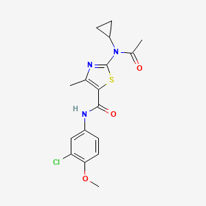 2-[acetyl(cyclopropyl)amino]-N-(3-chloro-4-methoxyphenyl)-4-methyl-1,3-thiazole-5-carboxamide