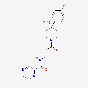 N-{3-[4-(4-chlorophenyl)-4-hydroxypiperidino]-3-oxopropyl}-2-pyrazinecarboxamide