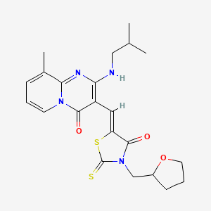 5-{(Z)-1-[2-(isobutylamino)-9-methyl-4-oxo-4H-pyrido[1,2-a]pyrimidin-3-yl]methylidene}-3-(tetrahydro-2-furanylmethyl)-2-thioxo-1,3-thiazolan-4-one