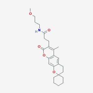 N-(3-methoxypropyl)-3-(6'-methyl-8'-oxo-3',4'-dihydro-8'H-spiro[cyclohexane-1,2'-pyrano[3,2-g]chromen]-7'-yl)propanamide