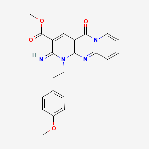 Methyl 6-imino-7-[2-(4-methoxyphenyl)ethyl]-2-oxo-1,7,9-triazatricyclo[8.4.0.0^{3,8}]tetradeca-3(8),4,9,11,13-pentaene-5-carboxylate