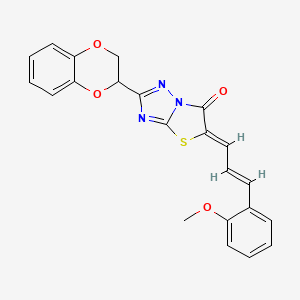 (5Z)-2-(2,3-dihydro-1,4-benzodioxin-2-yl)-5-[(2E)-3-(2-methoxyphenyl)prop-2-en-1-ylidene][1,3]thiazolo[3,2-b][1,2,4]triazol-6(5H)-one