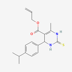 molecular formula C18H22N2O2S B11143092 Prop-2-en-1-yl 6-methyl-4-[4-(propan-2-yl)phenyl]-2-thioxo-1,2,3,4-tetrahydropyrimidine-5-carboxylate 